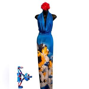 F.X Missony Maxi Halter Dress